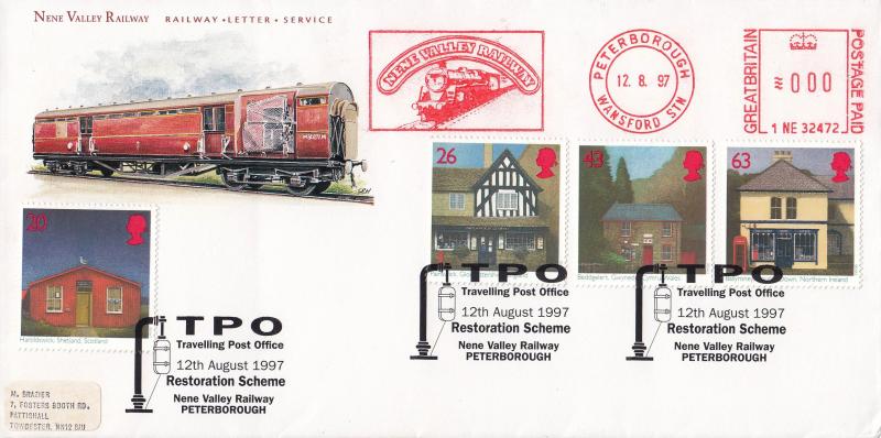 1997 (08) Sub Post Offices - Nene Valley Railway Official + Nene Valley Railway Meter Mark