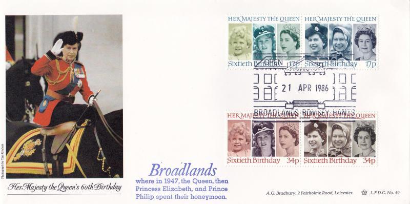 1986 (04) Queen's 60th Birthday - Bradbury LFDC 49 - Broadlands Open Days, Romsey H/S