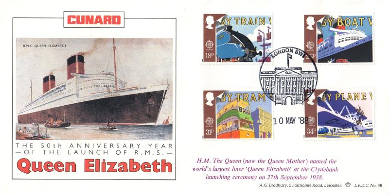 1988 (05) Transport - Bradbury LFDC 68 'Buckingham Palace Philatelic Counter' Special