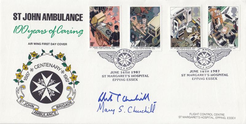 1987 (06) St John Ambulance - Arlington (St Margaret's Hospital, Epping) Official - Signed by Winston Churchill MP & Mary Churchill