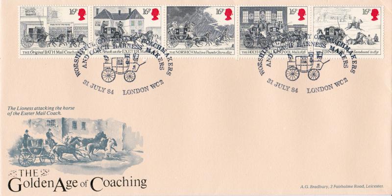 1984 (07) Royal Mail - Bradbury LFDC 36 'Worshipful Company of Coachmakers' Special