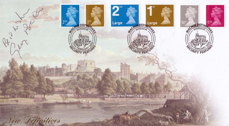 2009 (02) Definitives (1st+2nd+LL+50p+£1.00) - Internet Windsor Castle View Cover - Windsor H/S - Signed by the late George Baker