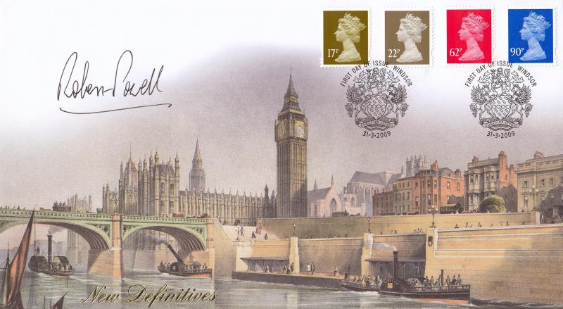 2009 (03) Definitives (17p+22p+62p+90p) - Internet 'Westminster Bridge' Cover - Windsor (Arms) H/S - Signed by Robert Powell