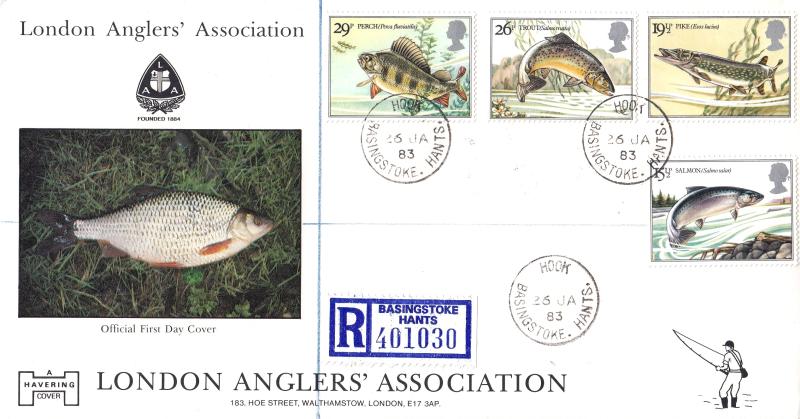 1983 (01) British River Fishes - Havering 'London Anglers Association' Official - Hook CDS