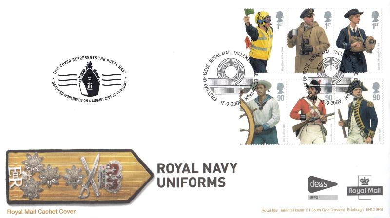 2009 (09) Naval Uniforms - Royal Mail 'Cachet' Cover - Edinburgh H/S