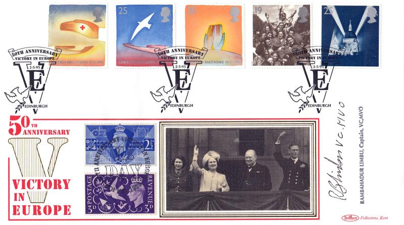 1995 (05) VE Day - Benham VE Edinburgh Official - Signed by Captain Rambahadur Limbu VC
