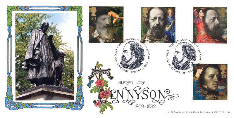 1992 (03) Tennyson - Bradbury LFDC 104 'Tennyson Society' Official