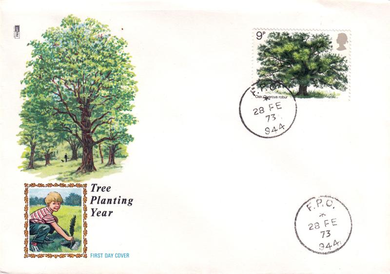 1973 (02) Trees (Oak) - Philart - F.P.O. 944 CDS (RAF Luqa Cachet)