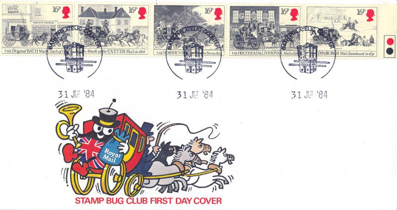 1984 (07) Royal Mail - Stamp Bug Club Cover - Bath Philatelic Counter H/S