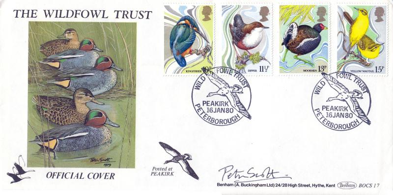 1980 (01) Birds - Benham BOCS 17 'Peakirk' Official - Signed by the late Peter Scott.