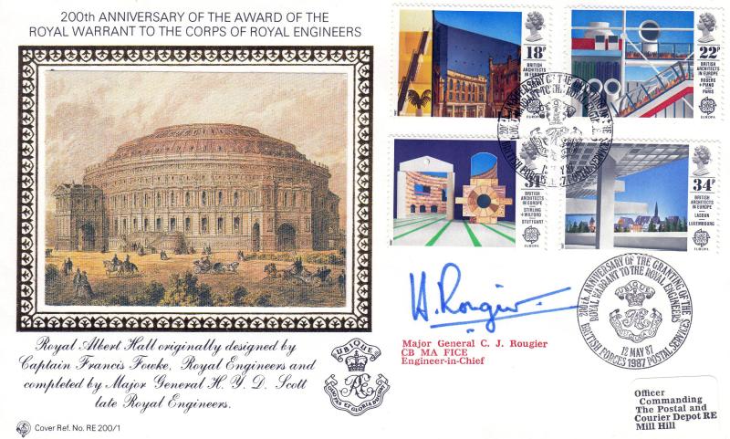 1987 (05) Architects - Royal Engineers RE 200/1 Official - BF1987PS H/S - Signed