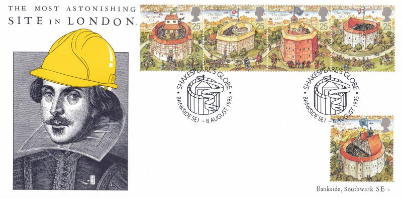 1995 (08) Shakespeare's Globe - Bradbury 'Bankside, SE1' Official