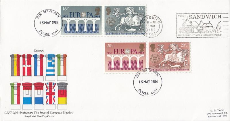 1984 (05) Europa - RM - Visit Sandwich, Historic Town & Cinque Port Slogan