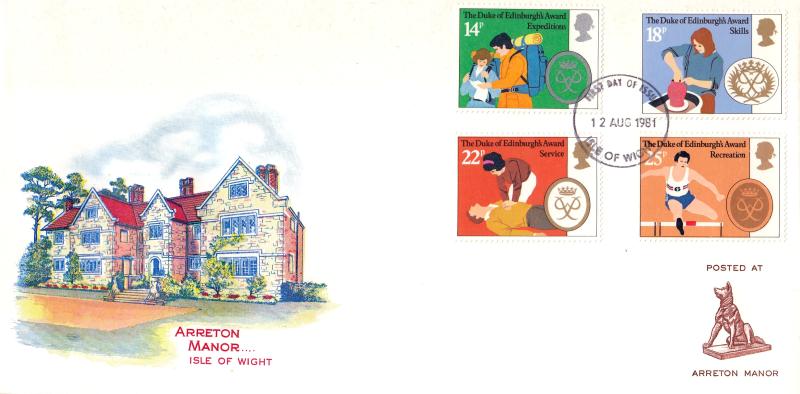 1981 (08) Duke of Edinburgh Awards - Arreton Manor Cover - Isle of Wight FDI