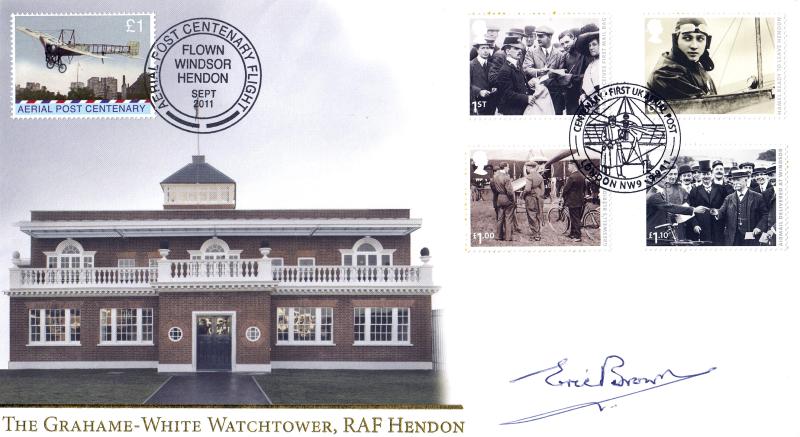 2011 (09) First UK Aerial Post - Internet 'London, NW9 Pilot & Plane' Special - Signed by Eric 'Winkle' Brown