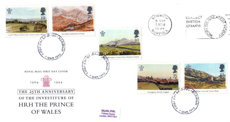 1994 (03) Prince of Wales Paintings - RM - Collect British Stamps (Norwich) Slogan