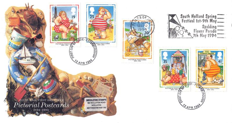 1994 (04) Postcards - RM - South Holland Spring Festival, Spalding Flower Parade Slogan