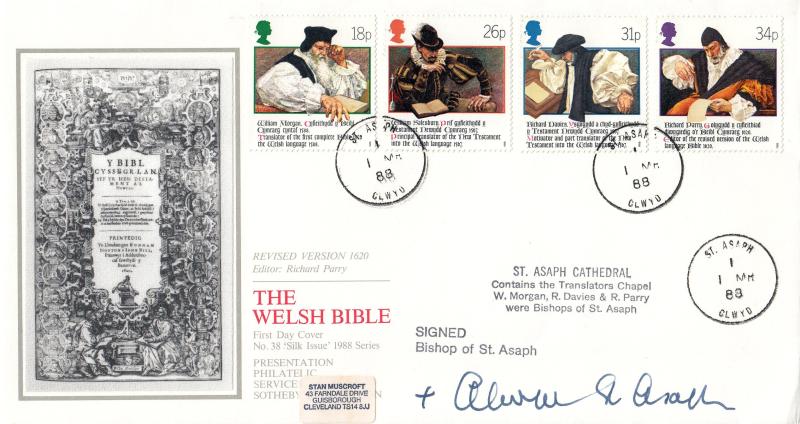 1988 (03) Welsh Bible - PPS Silk - St Asaph CDS - Signed by the Bishop of Asaph