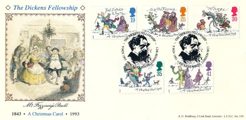 1993 (11) Christmas - Bradbury LFDC 119 'The Dickens Fellowship' Official