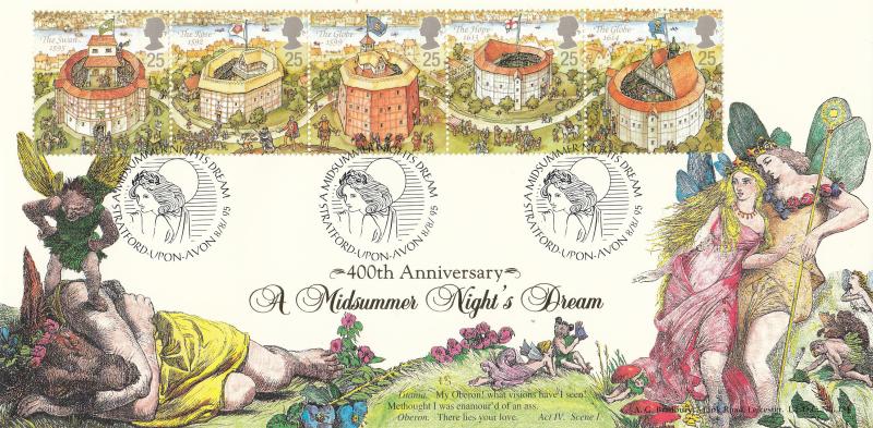 1995 (08) Shakespeare's Globe - Bradbury LFDC 134 'Midsummer Nights Dream (Stratford)' Special