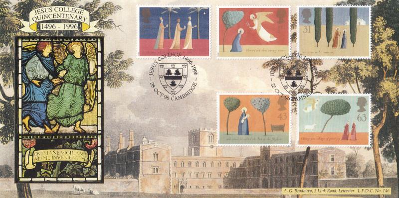 1996 (10) Christmas - Bradbury LFDC 146 'Jesus College, Cambridge' Official