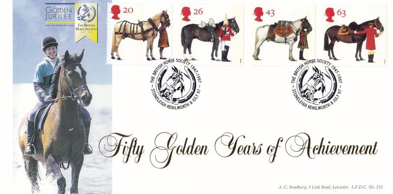 1997 (07) Queen's Horses - Bradbury LFDC 151 'British Horse Society' Official