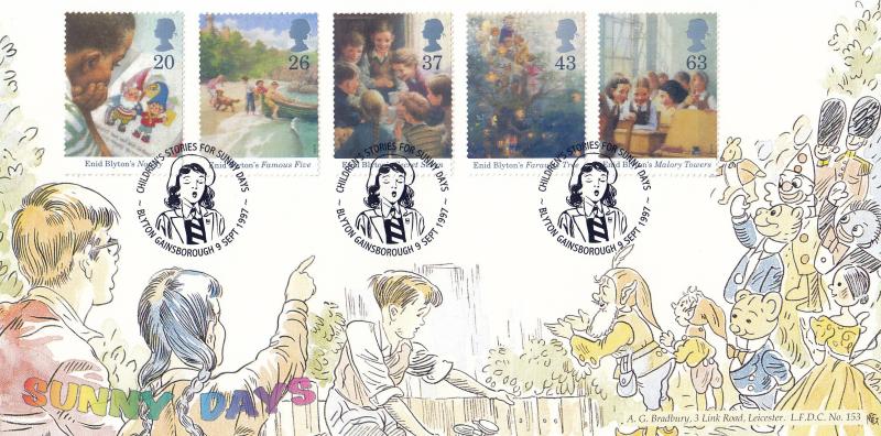 1997 (09) Enid Blyton - Bradbury LFDC 153 'Stories For Sunny Days' Official