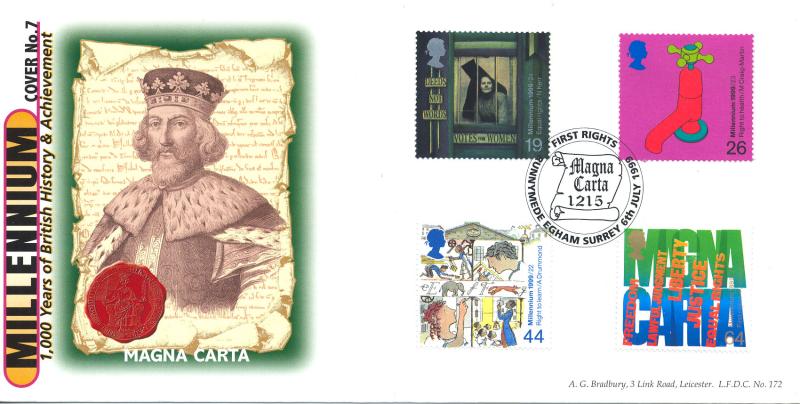 1999 (07) Citizens - Bradbury LFDC 172 'Magna Carta, Runnymede' Official