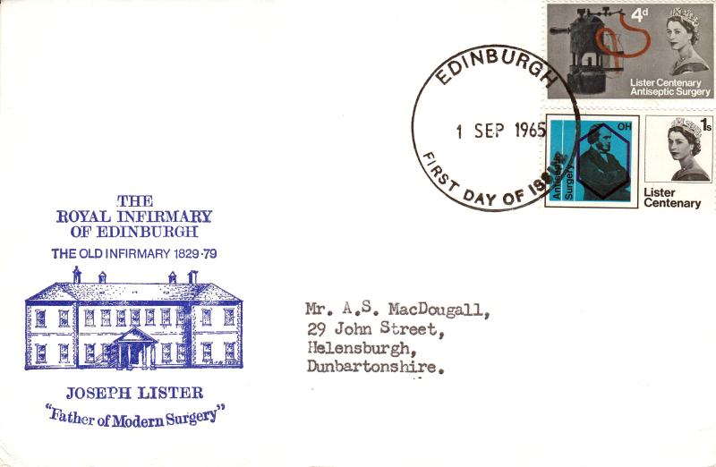 1965 (09) Lister - Ord - Royal Infirmary of Edinburgh Cover - Edinburgh FDI