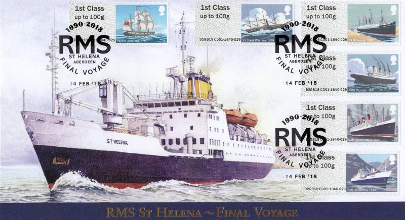 2018 (02) Mail by Sea Post & Go - Internet 'RMS St Helena, Aberdeen' Official