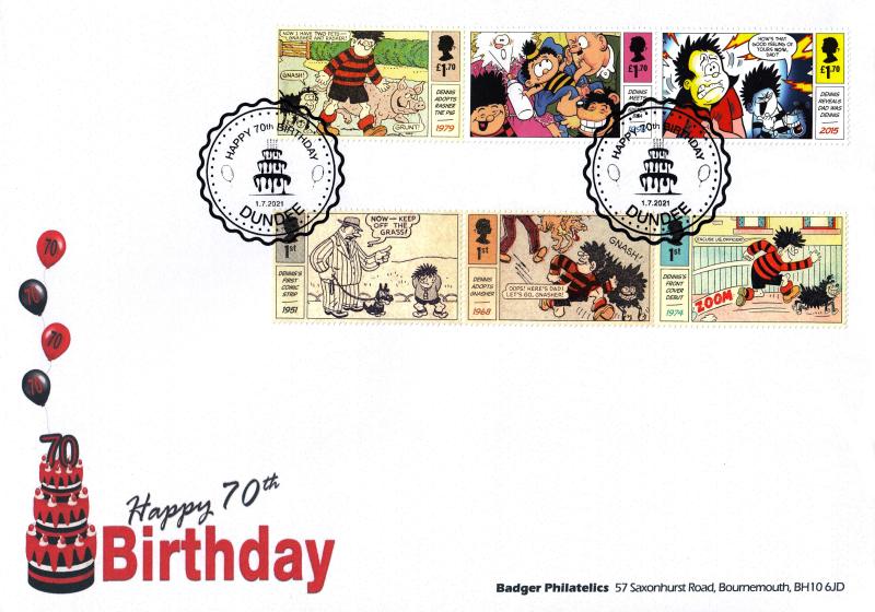 2021 (07) Dennis & Gnasher (Stamps) - Badger Philatelics Official