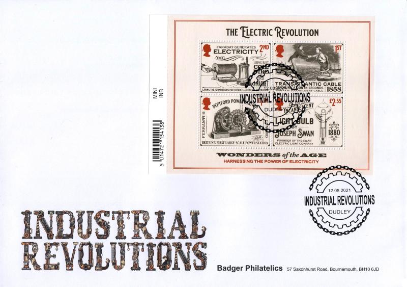 2021 (08) Industrial Revolutions (M/S - WITH Barcode) - Badger Philatelics Official