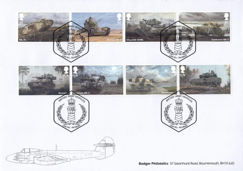 2021 (09) British Army Tanks (Stamps) - Badger Philatelics Official