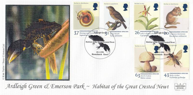 1998 (01) Endangered Species - Havering 'Ardleigh Green & Emerson Park Great Crested Newt' Official