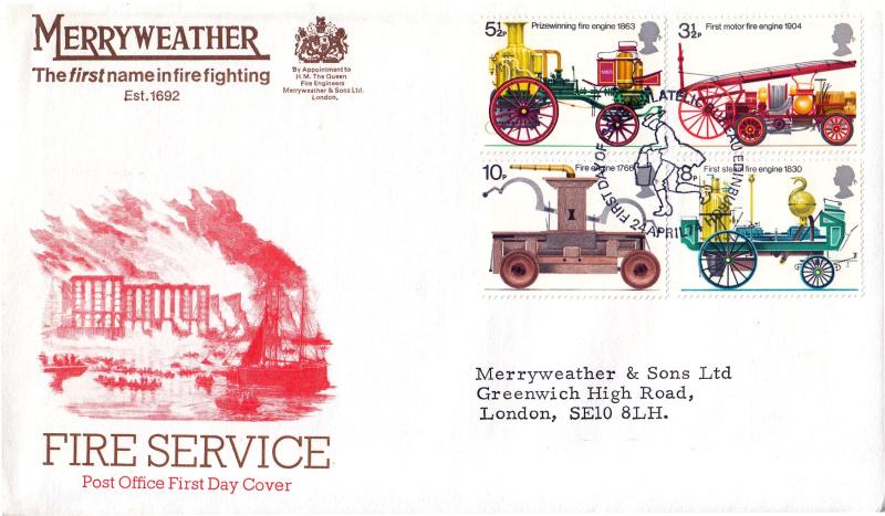 1974 (04) Fire Services - PO - Merryweather Firefighting Overprint - Edinburgh H/S