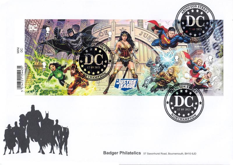 2021 (09) DC Heroes (M/S) - Badger Philatelics Official