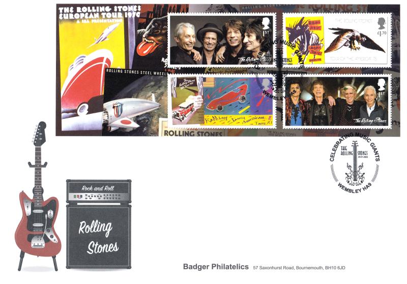 2022 (01) Rolling Stones (M/S) - Badger Philatelics Official