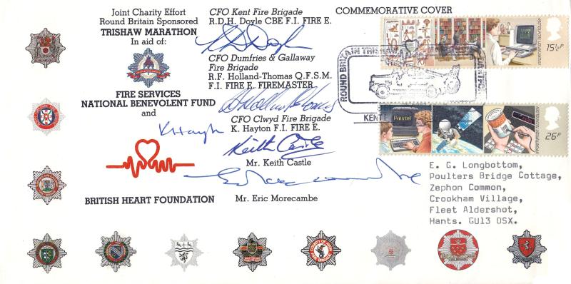 1982 (09) Info Technology - Kent Fire Brigade Trishaw Marathon Official - Multi Signed - Including the late Eric Morecambe