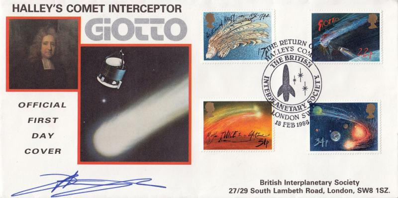 1986 (02) Halley's Comet - DGT British Interplanetary Society Official - Signed by Philip E. Cleator