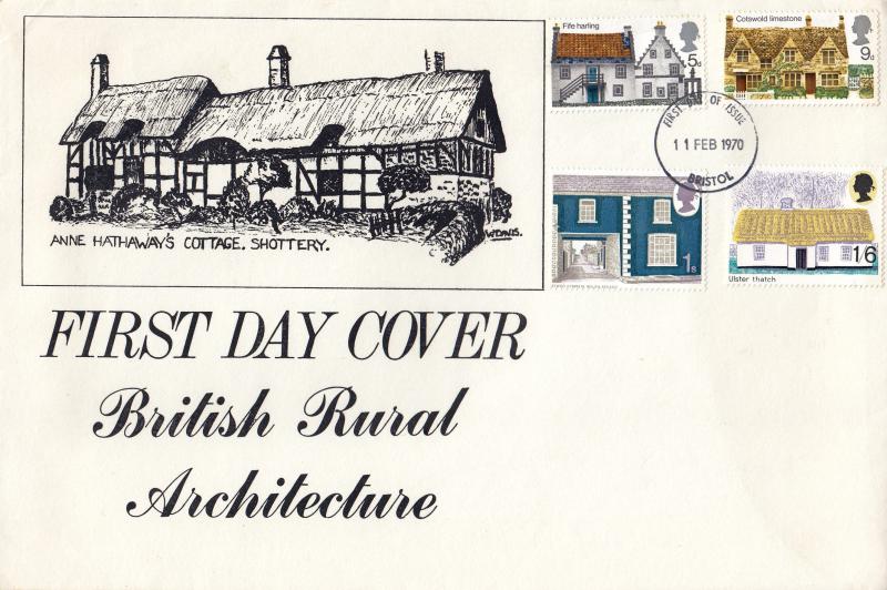 1970 (02) Cottages - Anne Hathaway's Cottage Cover - Bristol FDI