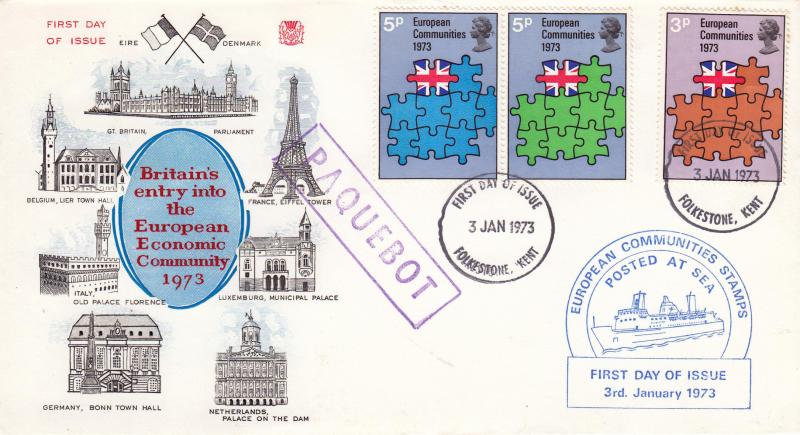 1973 (01) EEC - Stuart - Folkestone PAQUEBOT FDI