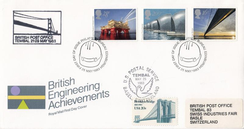 1983 (05) Engineering - RM - Edinburgh H/S + TEMBAL 83 Cachet & Stamp