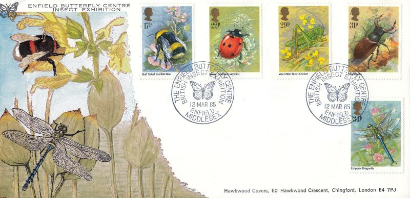 1985 (03) Insects - Hawkwood 'Enfield Butterfly Centre' Official