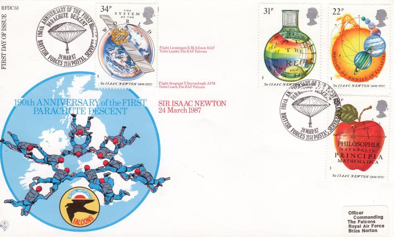 1987 (03) Isaac Newton - Forces RFDC 53 'First Parachute Descent' Official