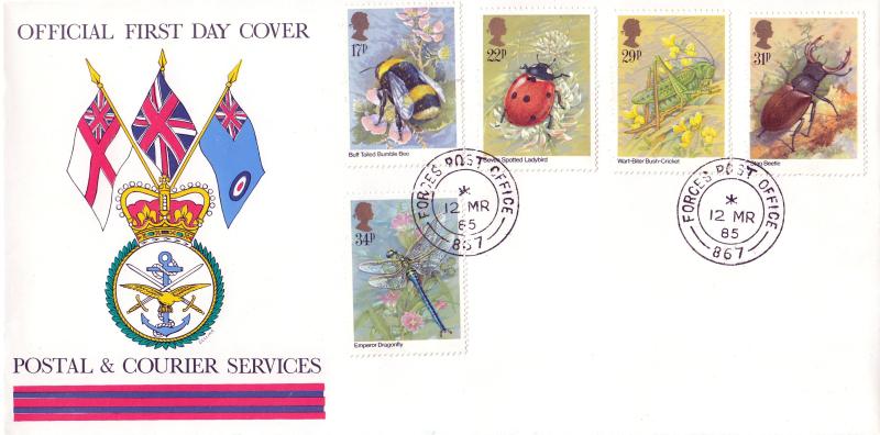 1985 (03) Insects - Postal & Courier Services - Forces Post Office 867 CDS