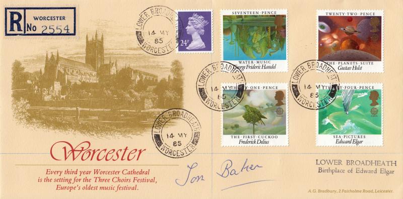1985 (05) Composers - Bradbury 'Worcester Cathedral' Cover - Lower Broadheath CDS - Signed by the Dean of Worcester Cathedral