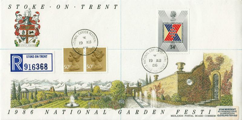 1986 (08) Parliamentary Conference - National Garden Festival Cover - National Garden Festival CDS