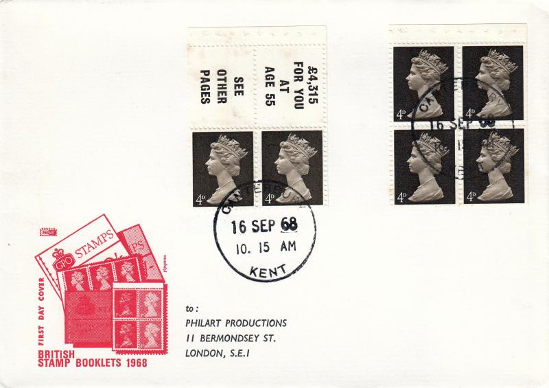 1968 (09) 2/- Booklet - Philart - Both Panes - Canterbury CDS