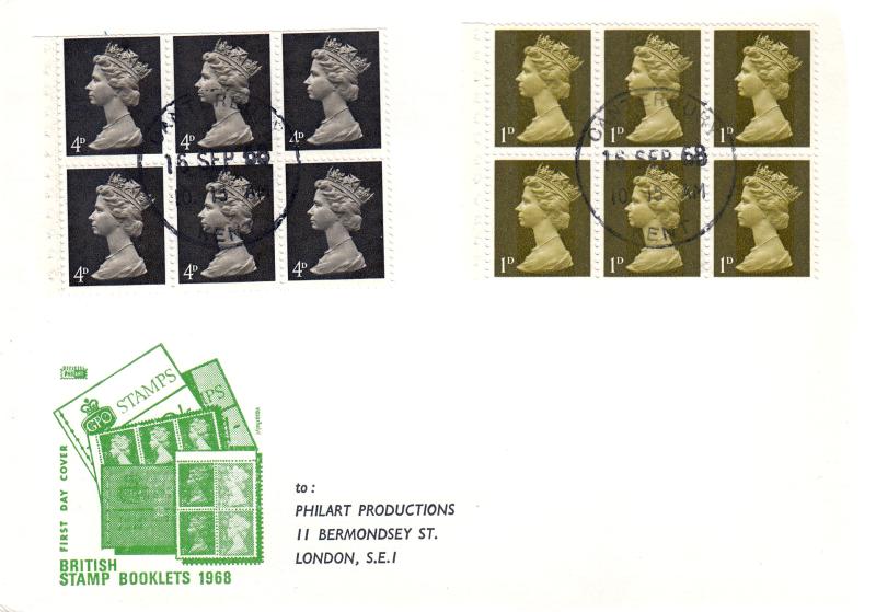 1968 (09) 4/6d Golden Hind Booklet - Philart - Both Panes - Canterbury CDS