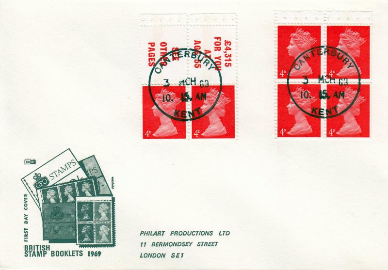 1969 (03) 2/- Booklet - Philart - Both Panes - Canterbury CDS